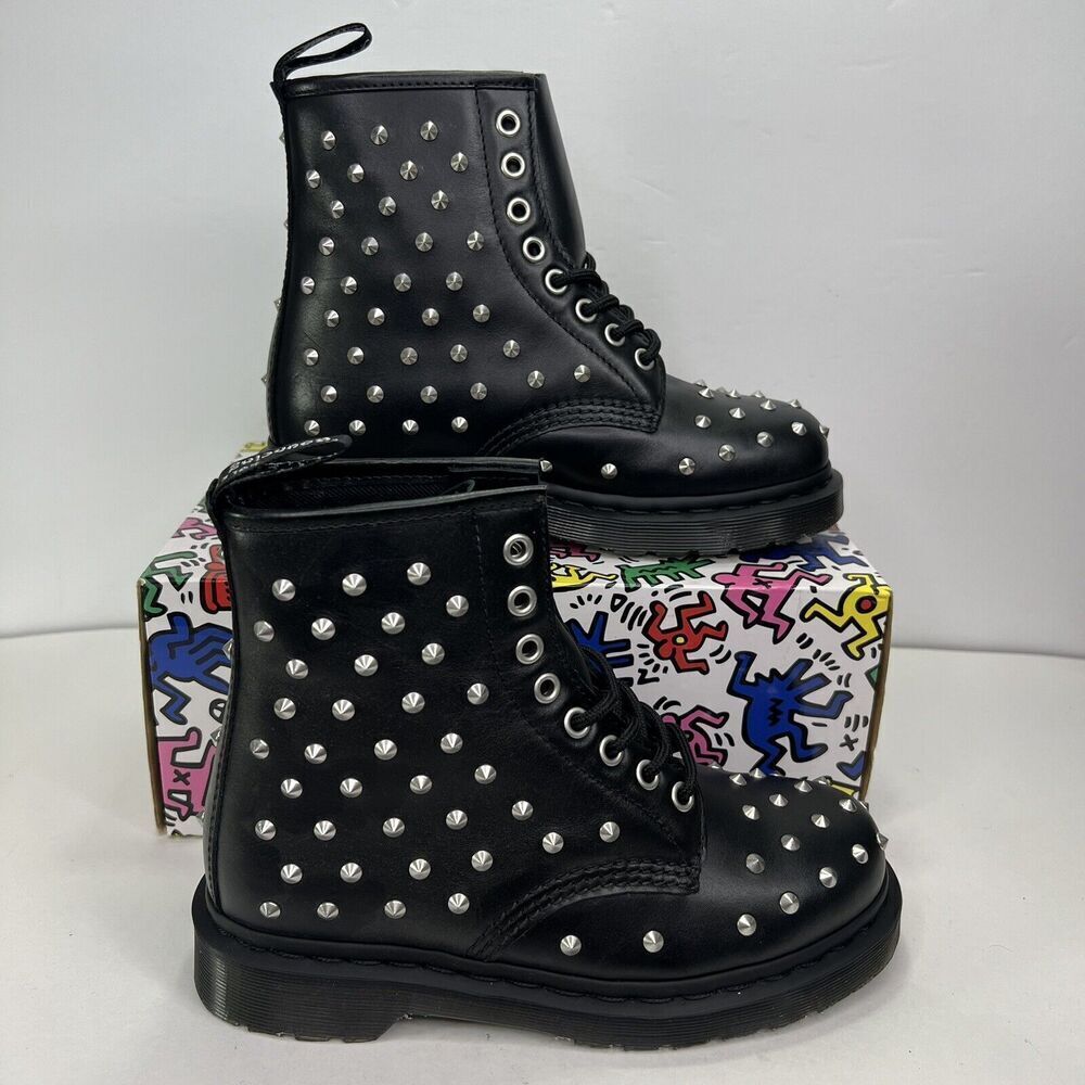 Dr. Martens 1460 Boots Wanama Studded Doc Black NEW Dr Mens Size 4 Womens Size 5 - Picture 12 of 13